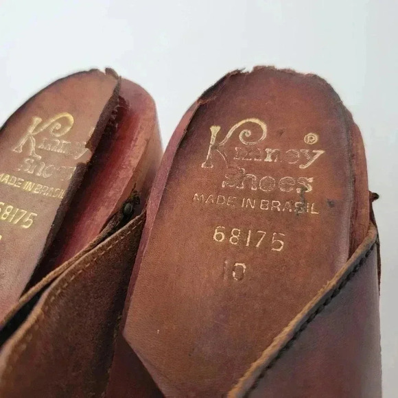 Vintage 70s Wooden Platform Clog Sandals - 6 - Picture 10 of 13